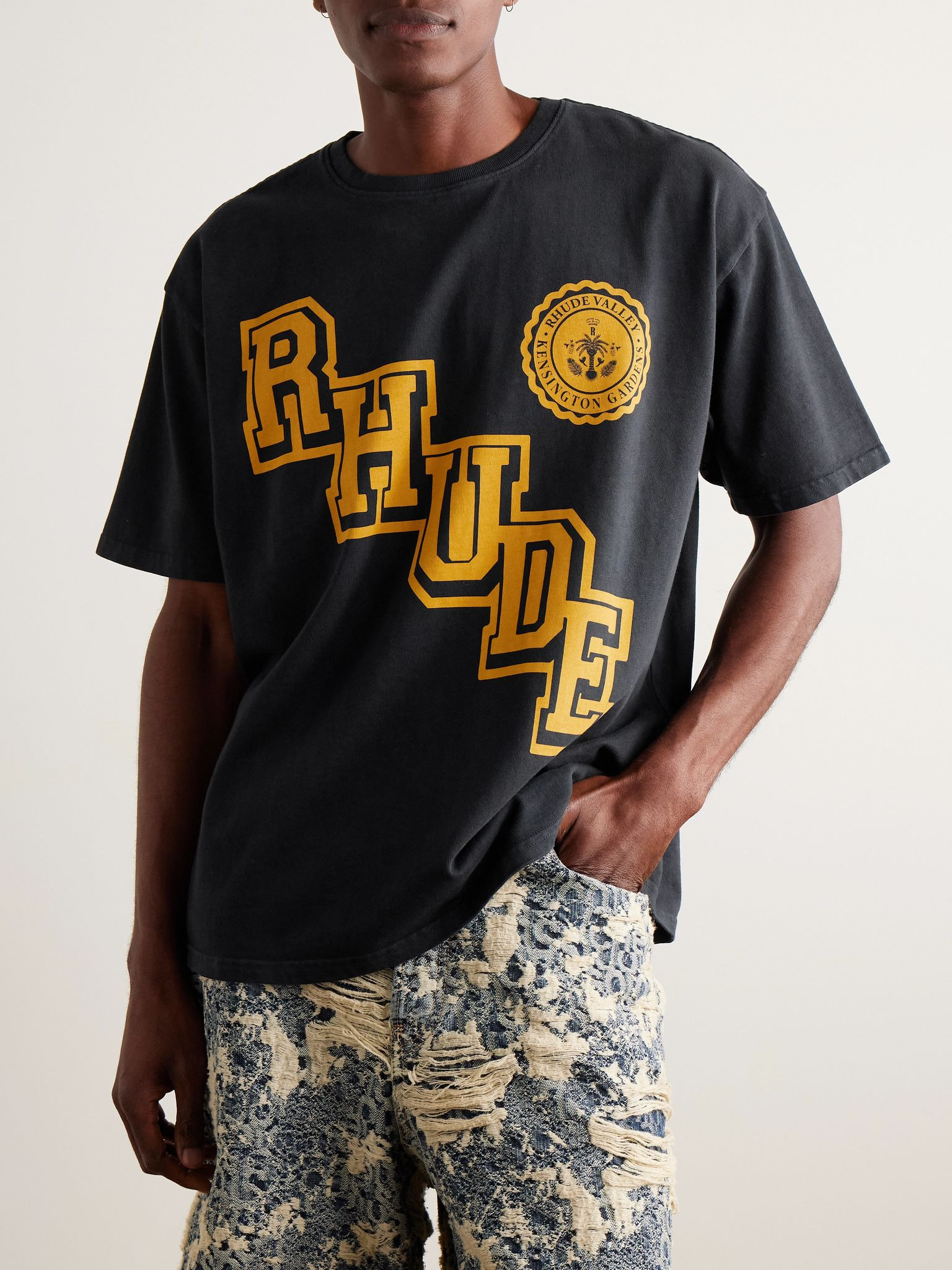 Logo-Print Cotton-Jersey T-Shirt Black - 3