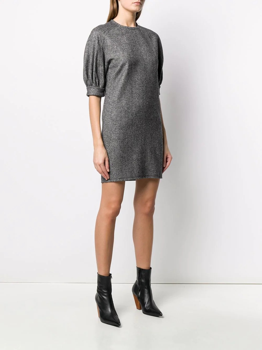 puff-sleeved mini shift dress - 3