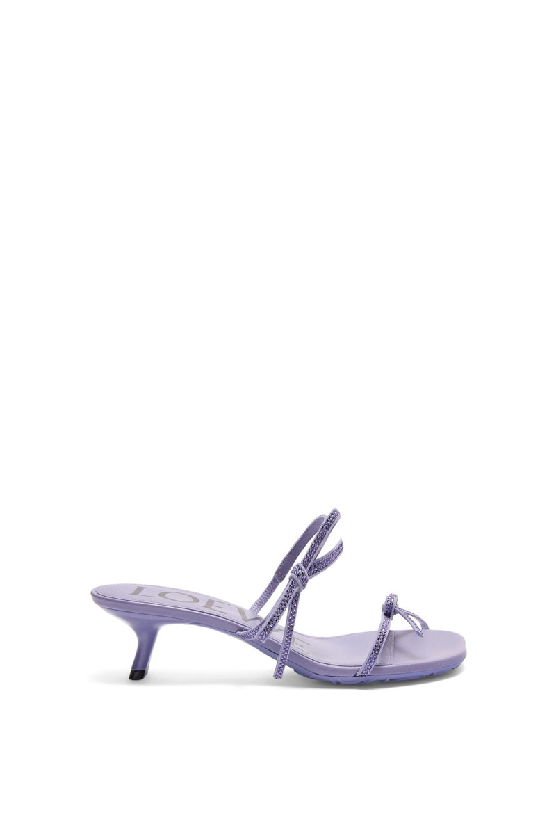 Petal sandal in suede and rhinestones 1