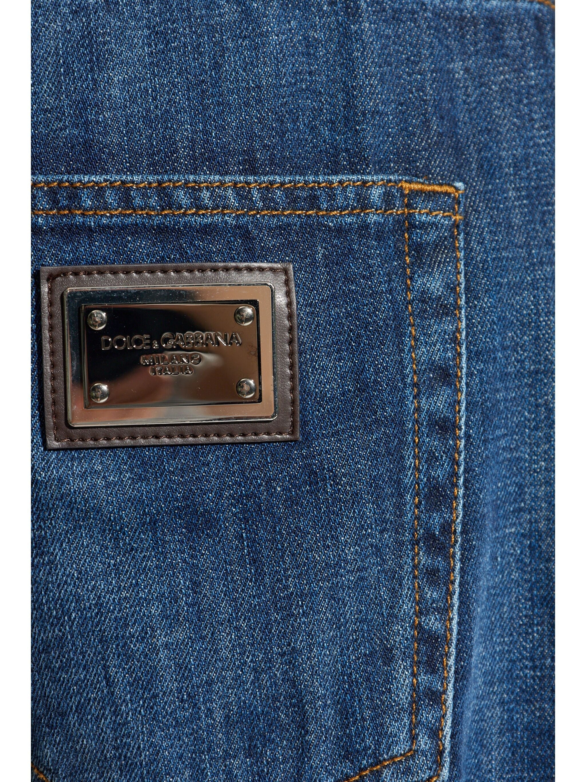 LOGO-PLAQUE STRAIGHT-LEG JEANS - 5