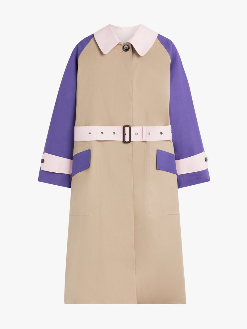 KNIGHTSWOOD FAWN BONDED COTTON COLOURBLOCK TRENCH COAT 1