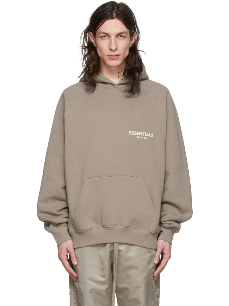 Taupe Cotton Hoodie - 1
