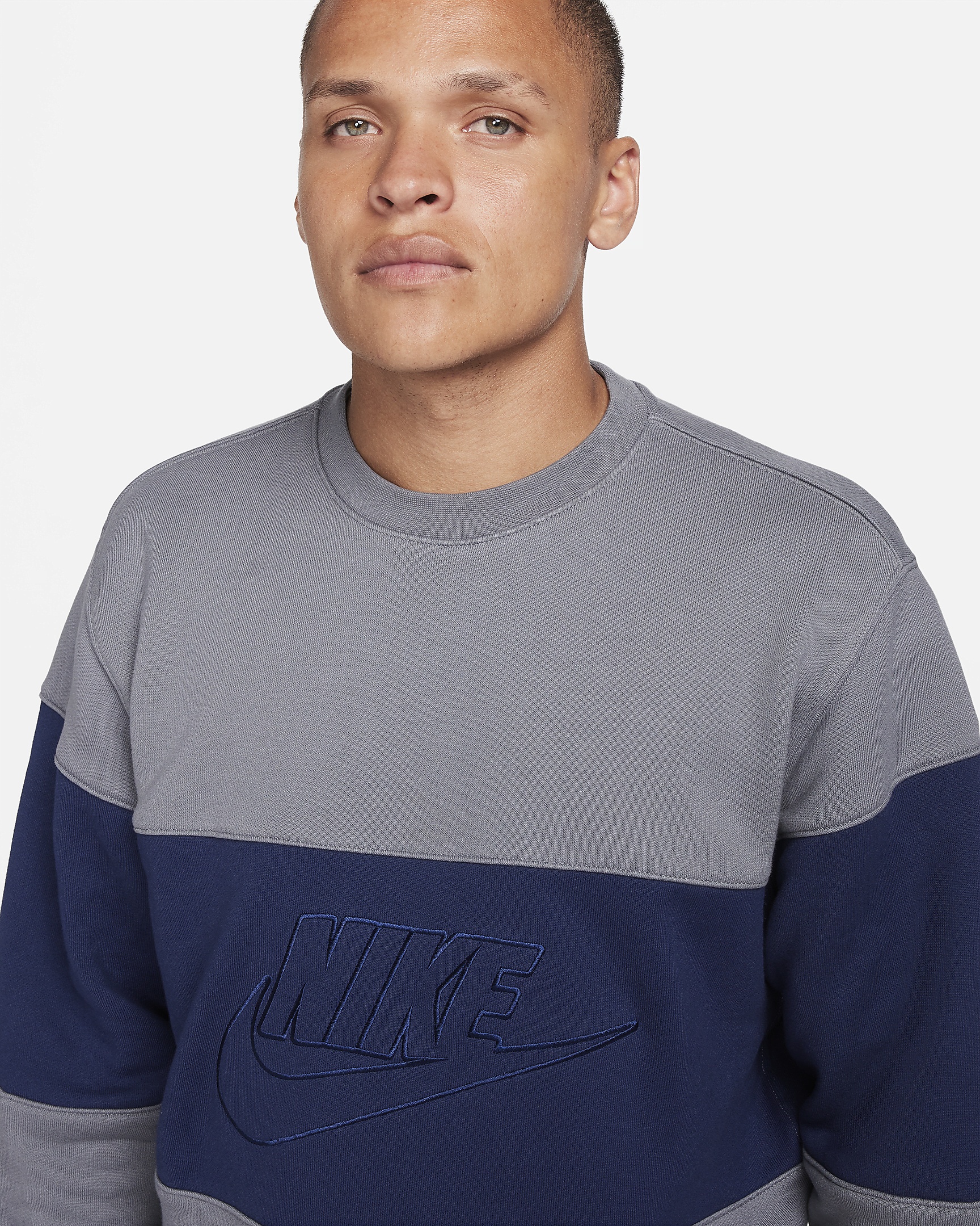 Nike Club Men's French Terry Color-Blocked Crew - 3