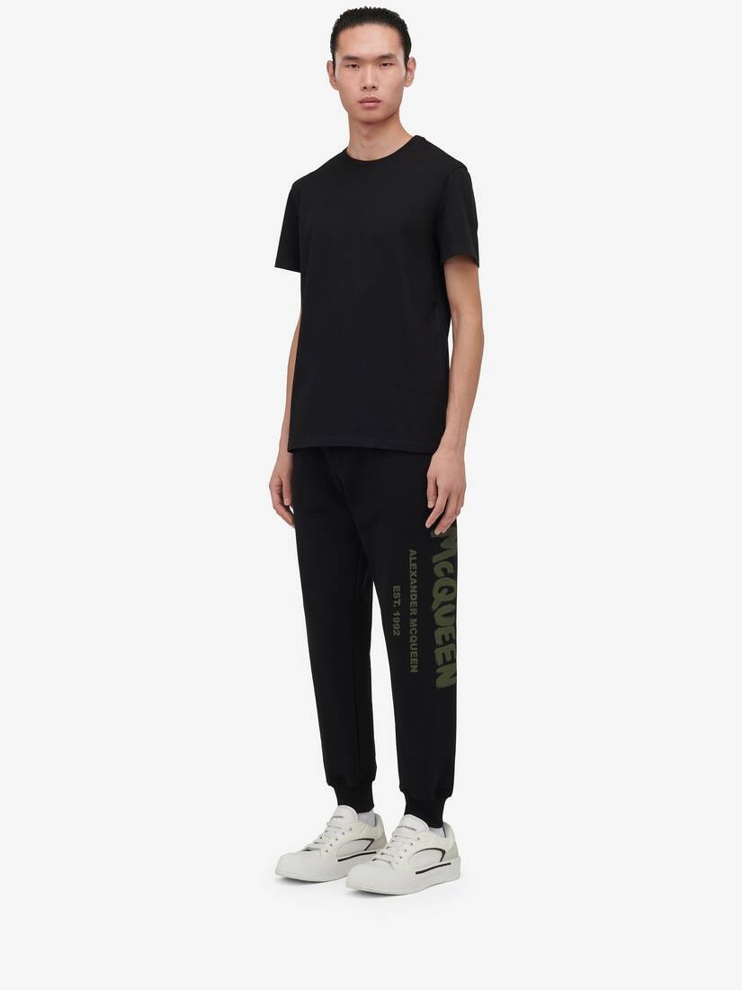 Men's McQueen Graffiti Joggers in Black/khaki - 3