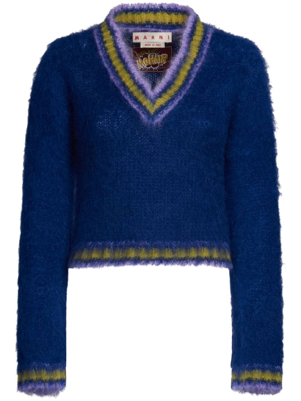 V-neck mohair-blend jumper - 1