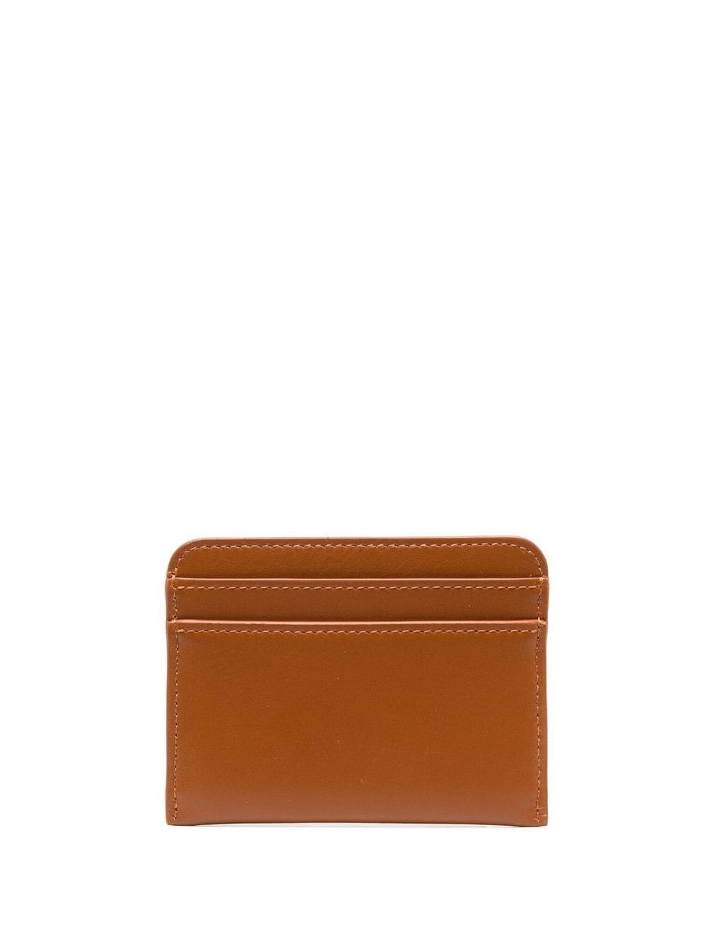 embroidered-logo leather cardholder - 2