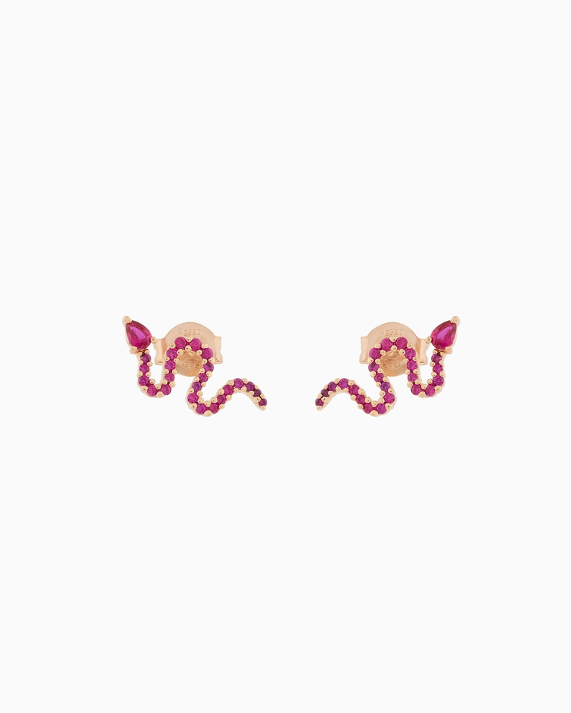 14K ROSE GOLD-PLATED STERLING SILVER STUD EARRINGS - 1