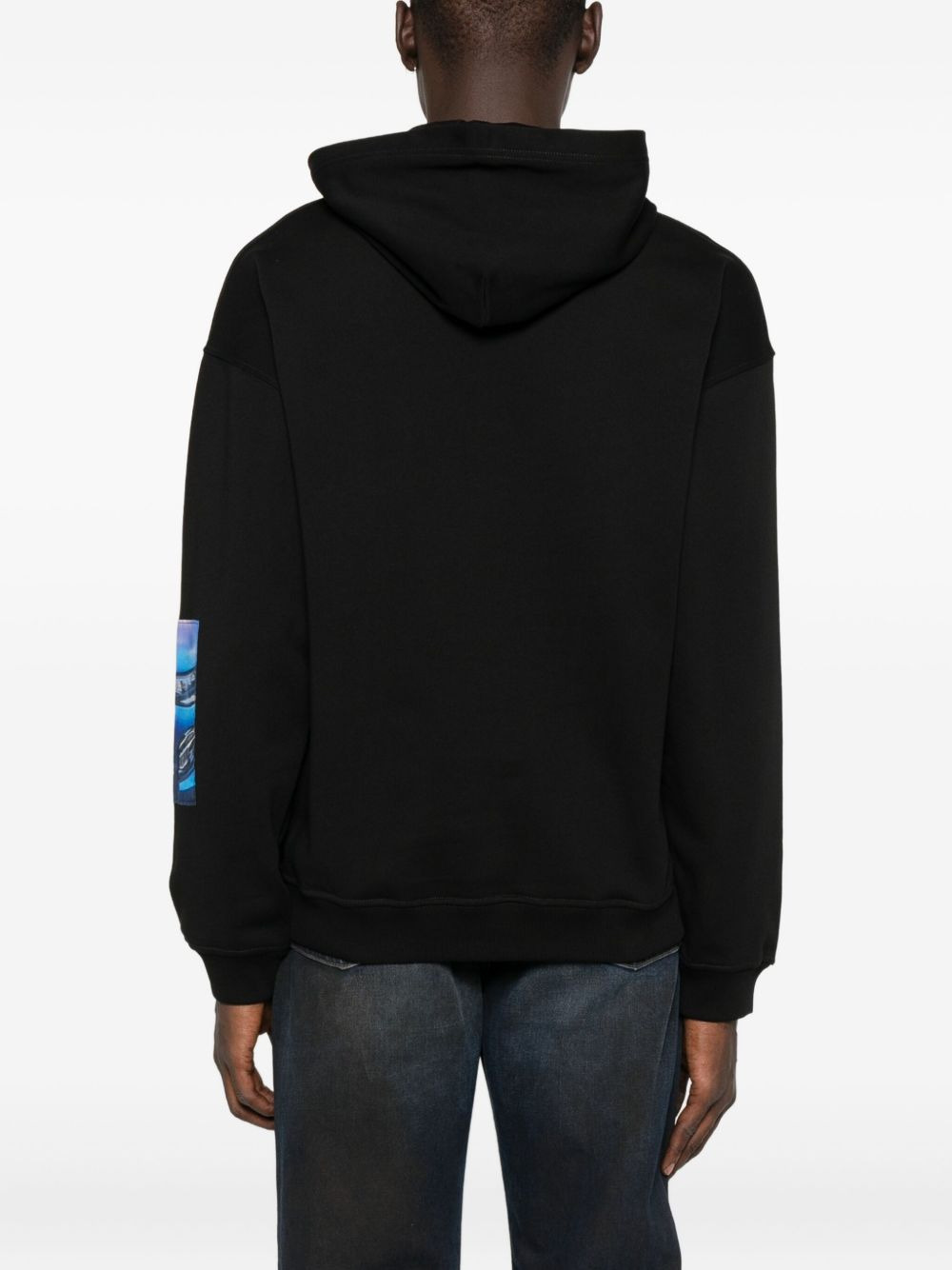 patchwork-print hoodie - 4