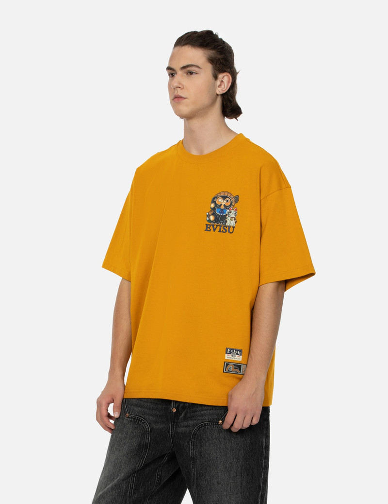TANUKI AND FORTUNE CAT PRINT LOOSE FIT T-SHIRT 8