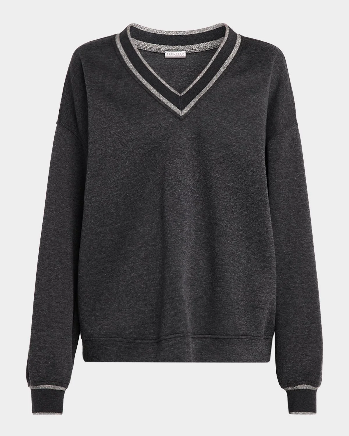 Cashmere-Cotton V-Neck Sweater - 1