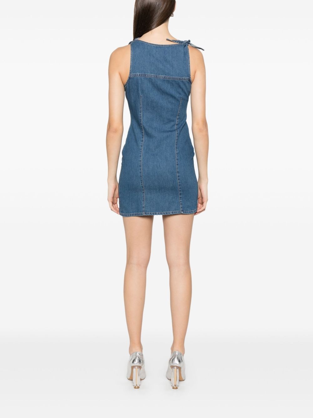 asymmetric flower-detail mini dress - 4
