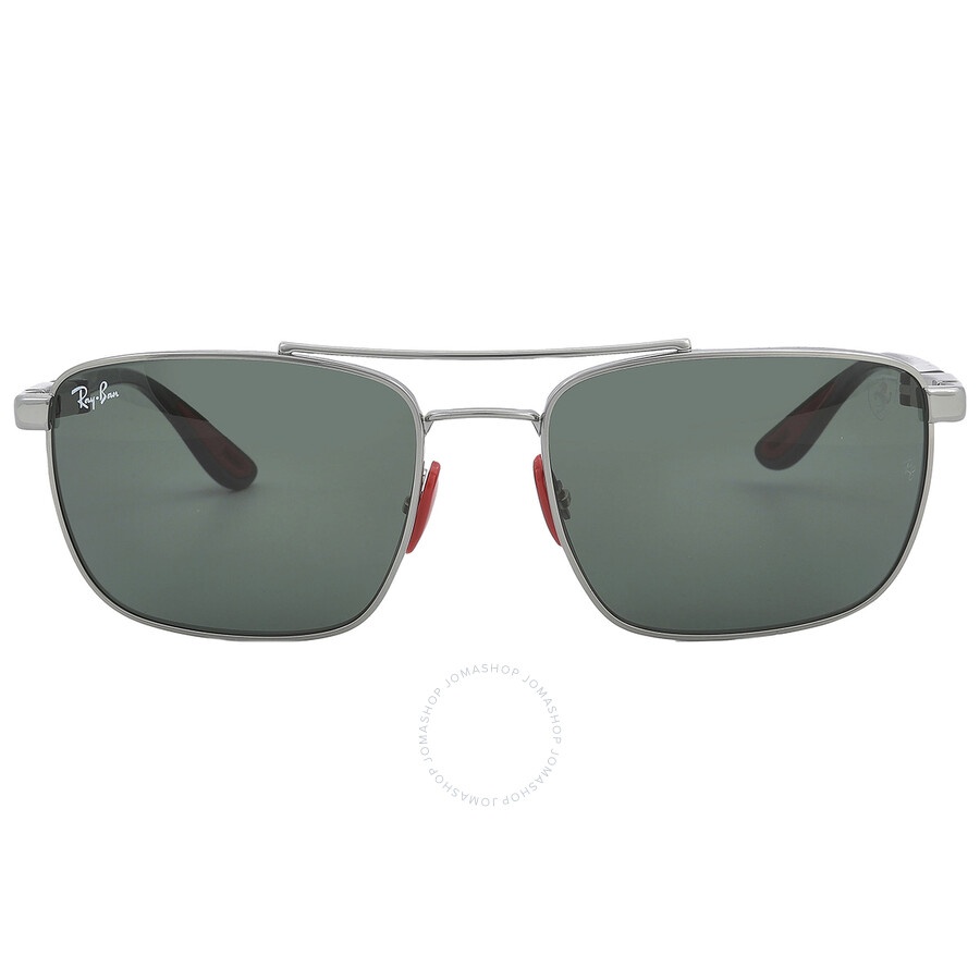 Ray Ban Scuderia Ferrari Dark Green Square Men's Sunglasses RB3715M F00171 58 - 1