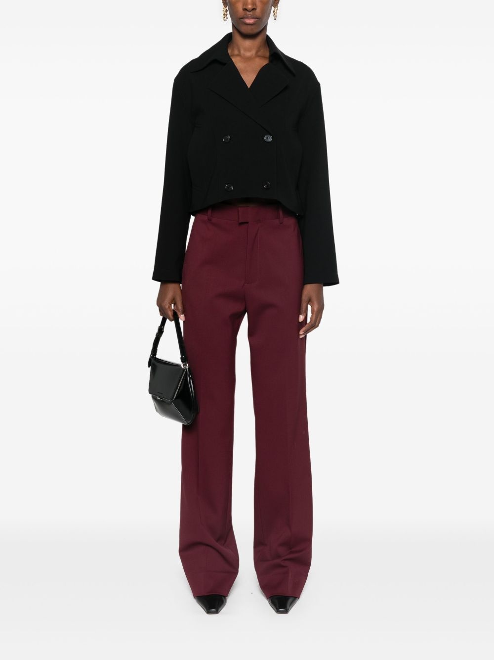 crepe cropped jacket - 2