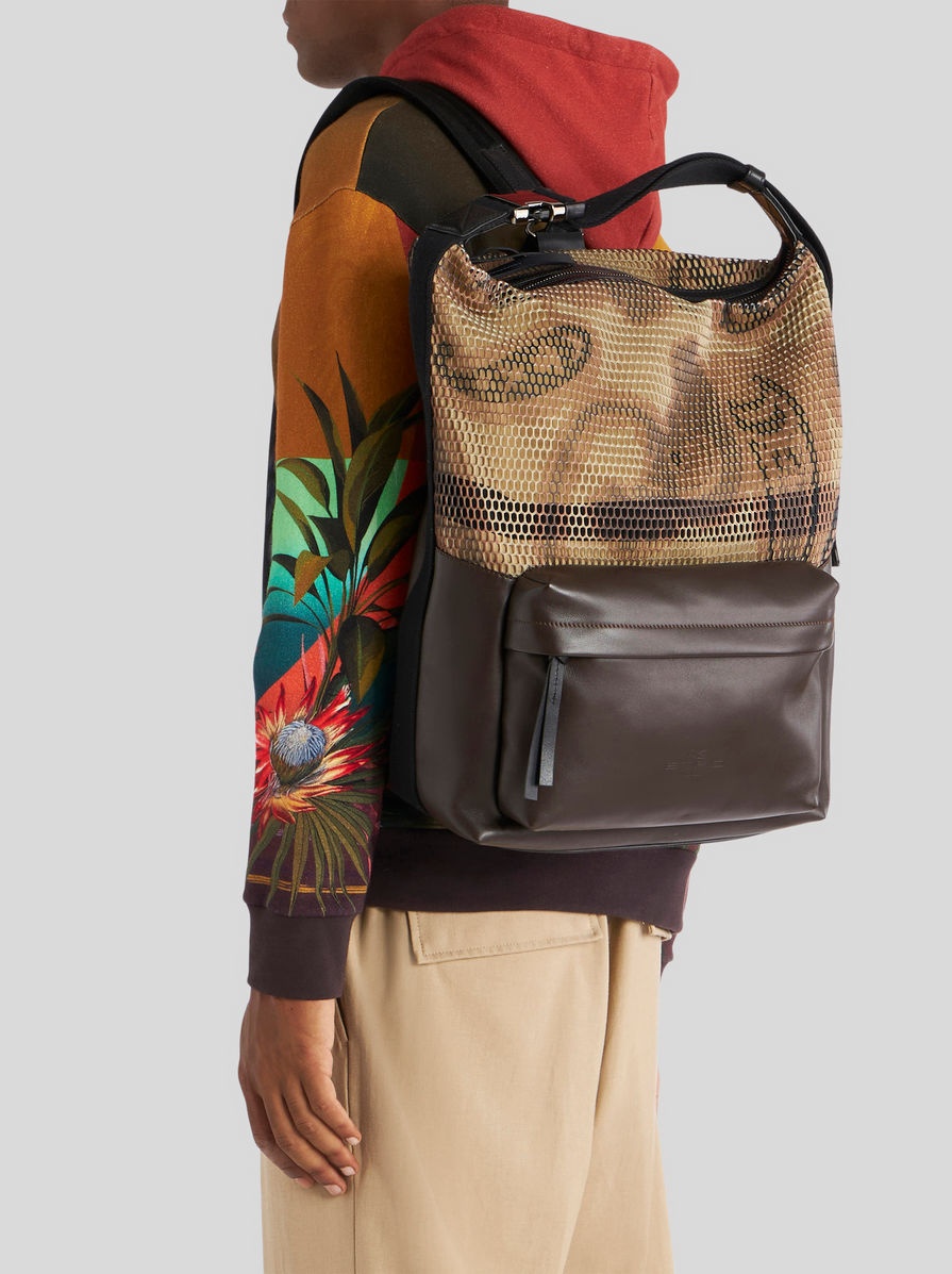 PAISLEY PATTERN MESH FABRIC BACKPACK - 2
