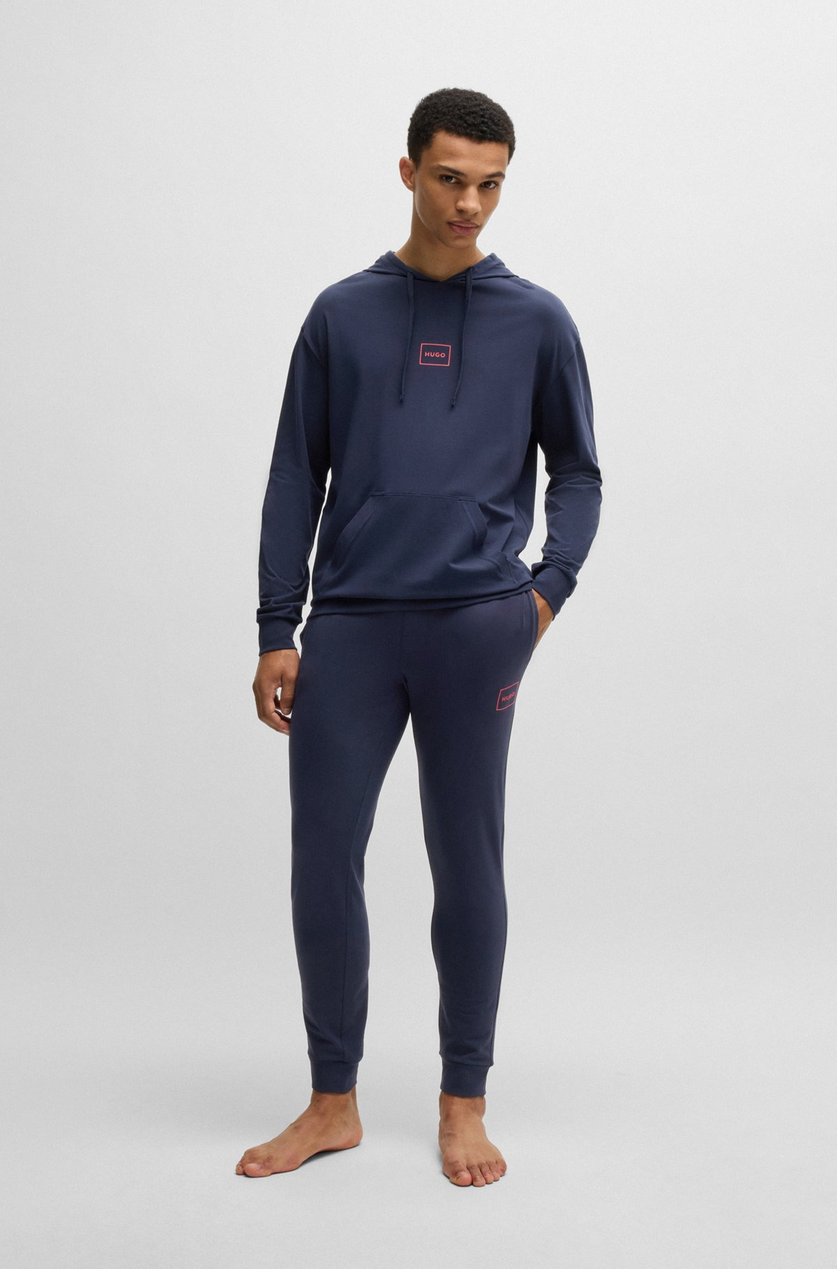 STRETCH-COTTON RELAXED-FIT HOODIE WITH LOGO PRINT - 3