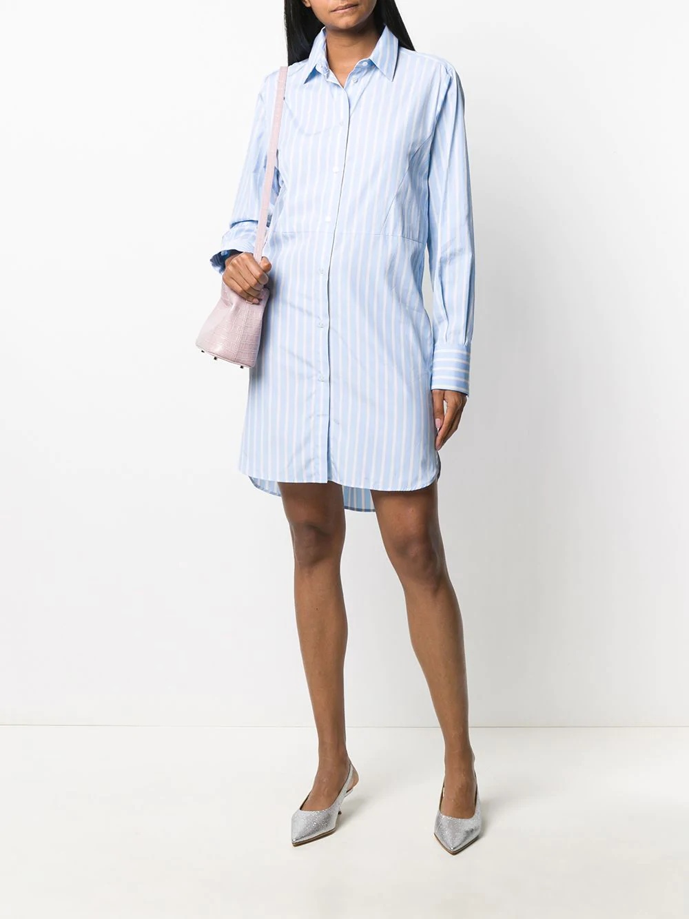 pinstriped shirt dress - 2