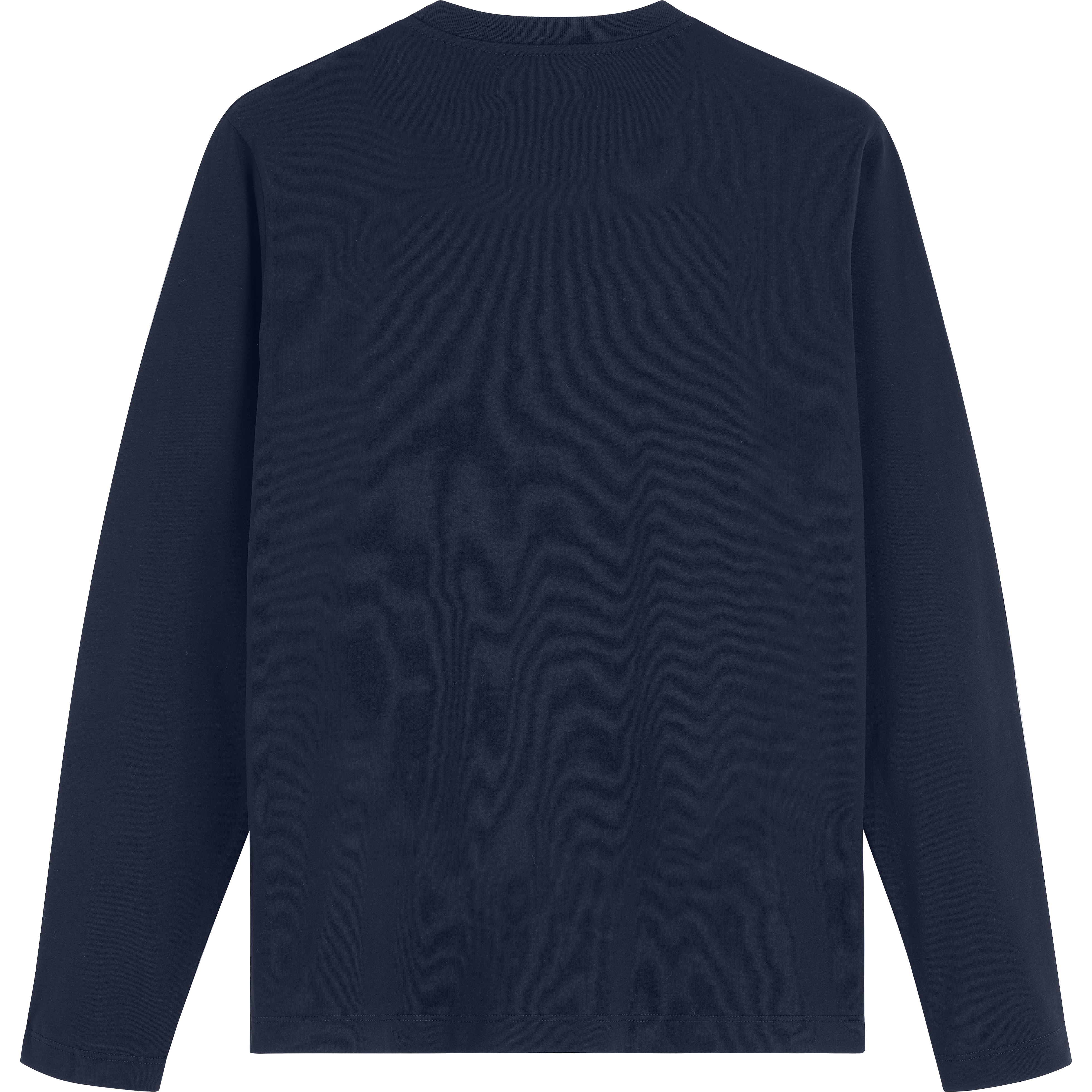 Men Long Sleeves Cotton T-Shirt Embroidered Moutain Patch - 2