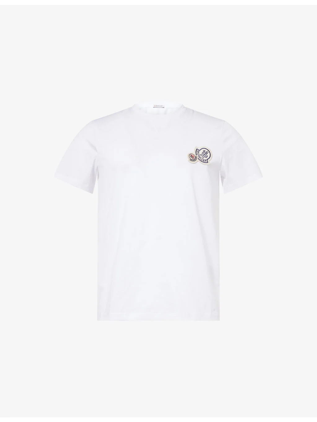 Crewneck Double-Badge Cotton T-shirt - 1