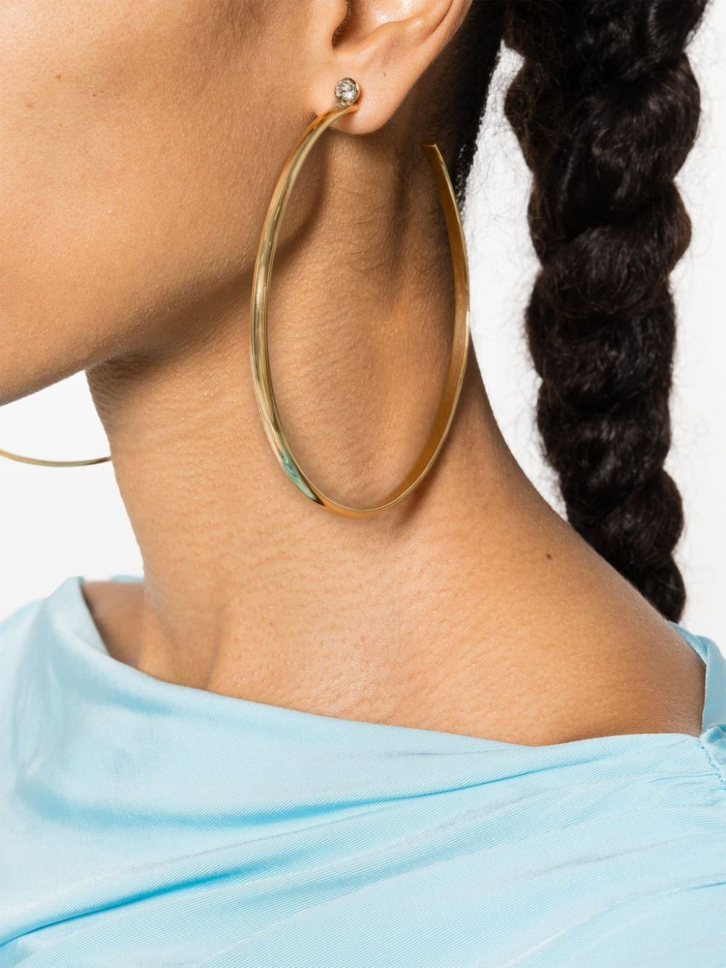Amina Muaddi large Maya hoop earrings outlook