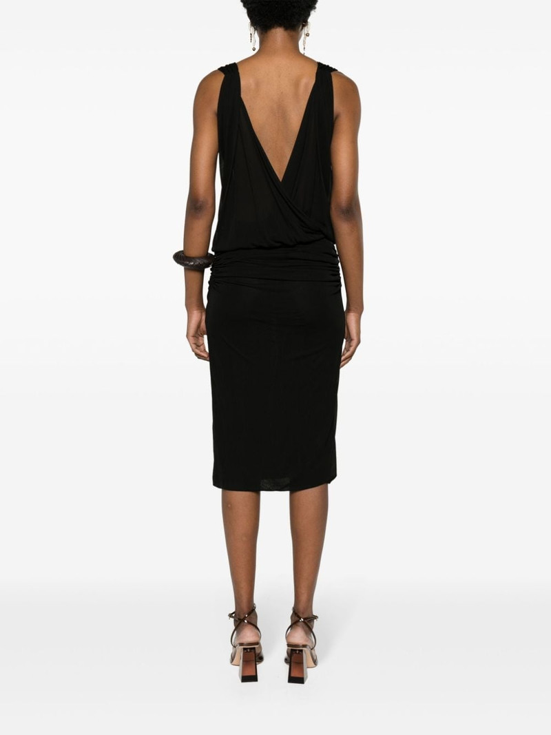 plunge ruched midi dress 4