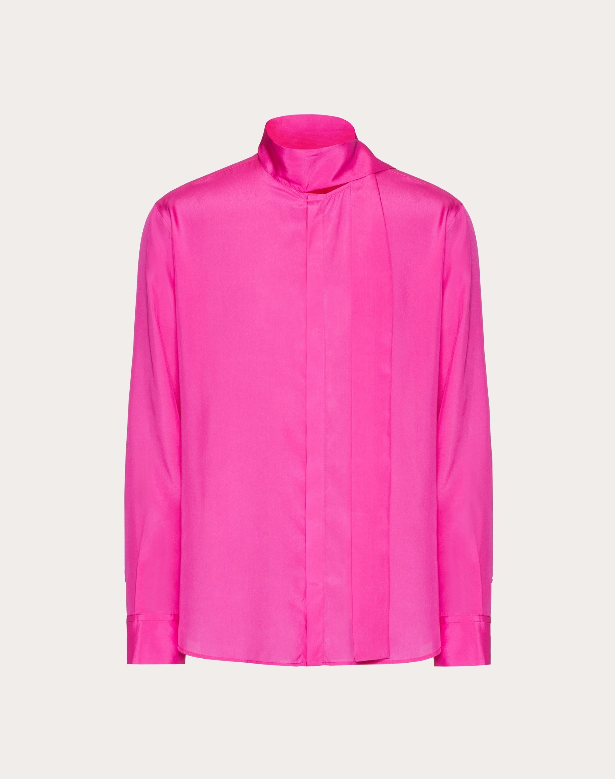 SILK SHIRT WITH SCARF DETAIL AT NECK - 1