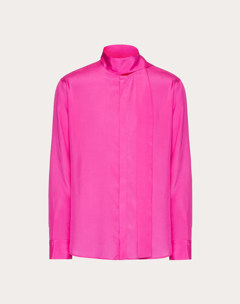 SILK SHIRT WITH SCARF DETAIL AT NECK 1
