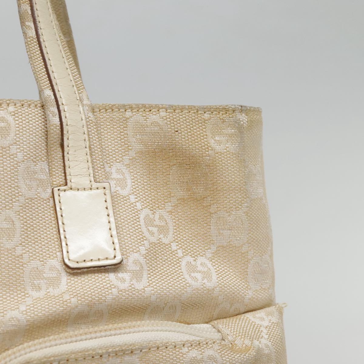 GUCCI GG Canvas Hand Bag Beige Silver 002 002 - 4
