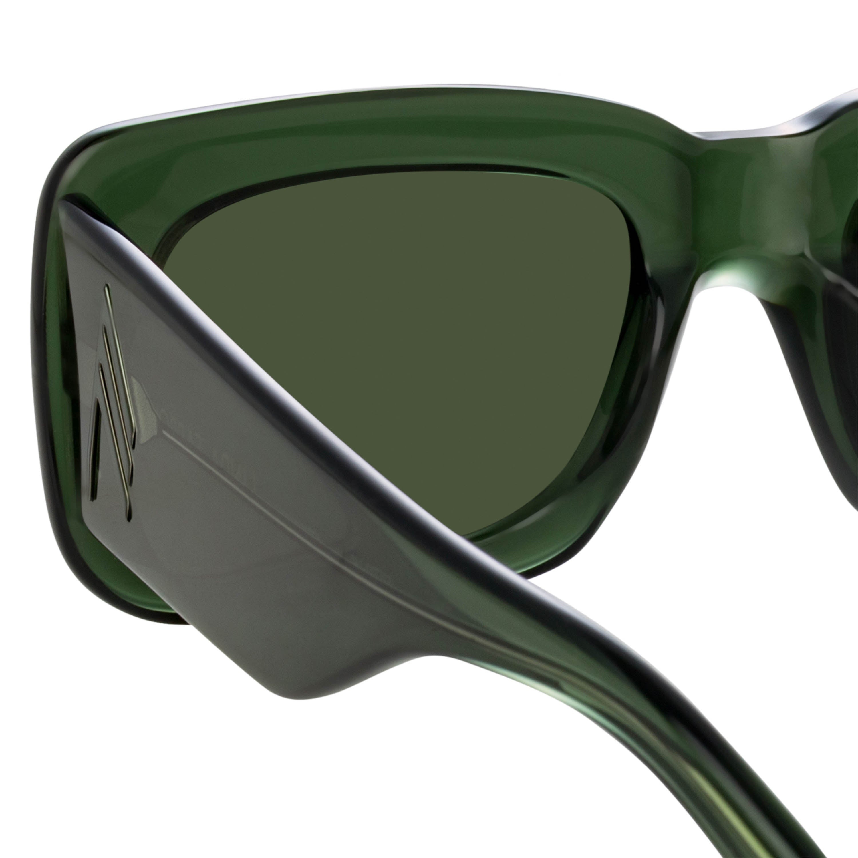 THE ATTICO MARFA RECTANGULAR SUNGLASSES IN MILITARY GREEN - 4