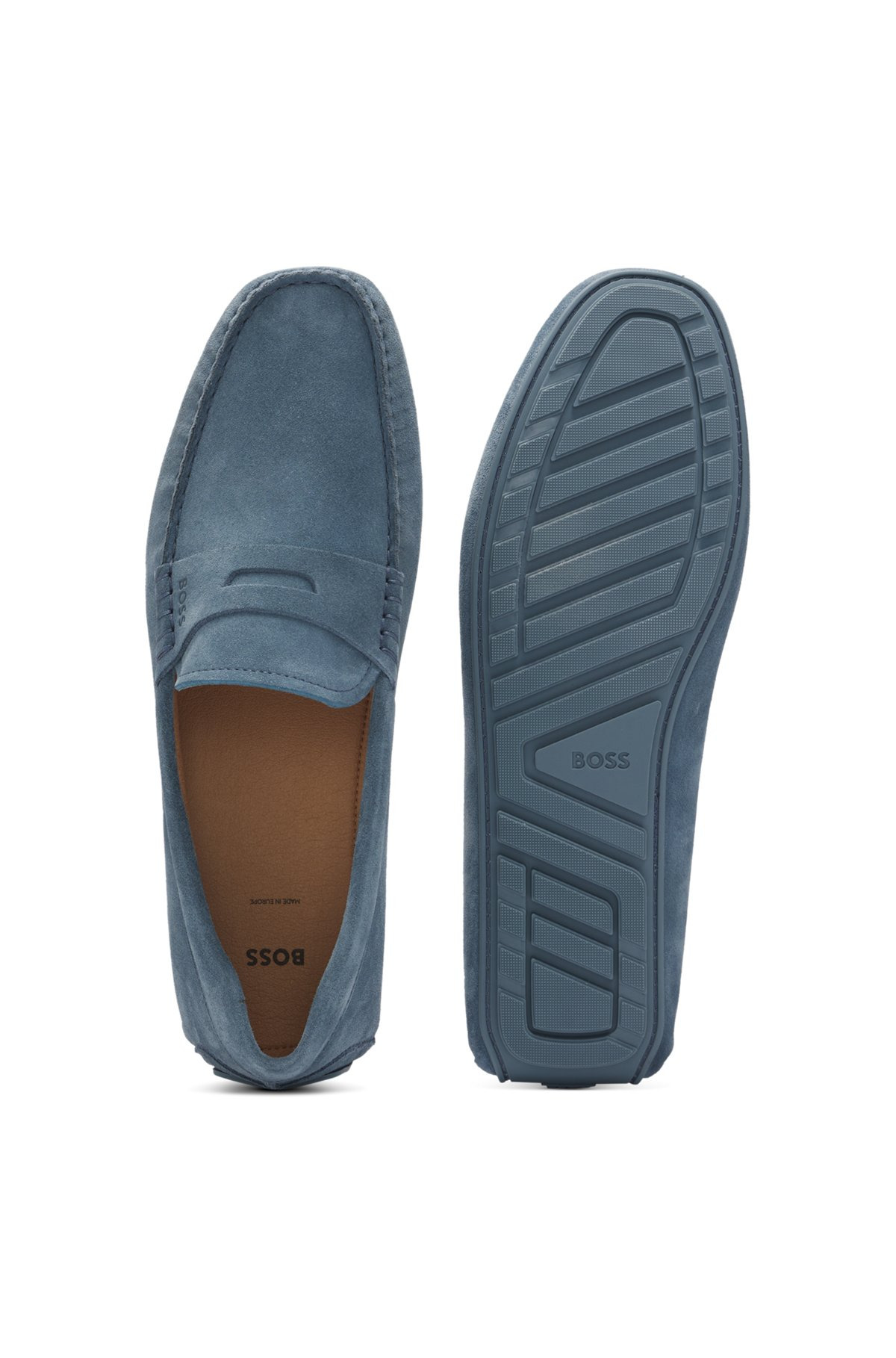 PORTUGUESE-CRAFTED MOCCASIN LOAFERS IN SUEDE WITH PENNY TRIM - 4