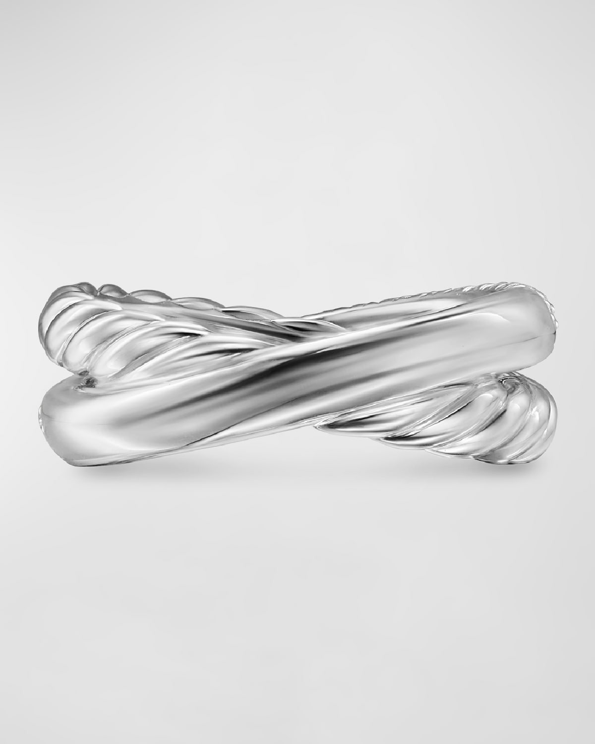 8mm Crossover Ring in Silver - 6