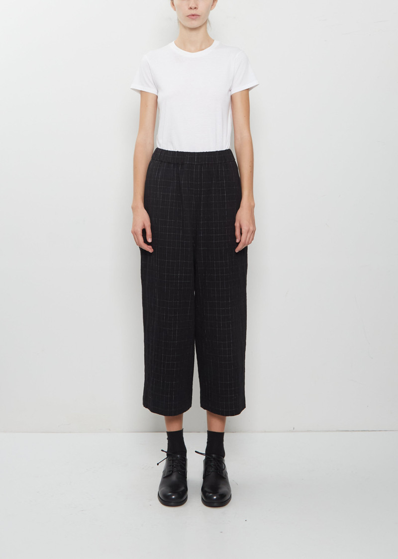 Pierre Cotton Wool Chalk Check Pants 1
