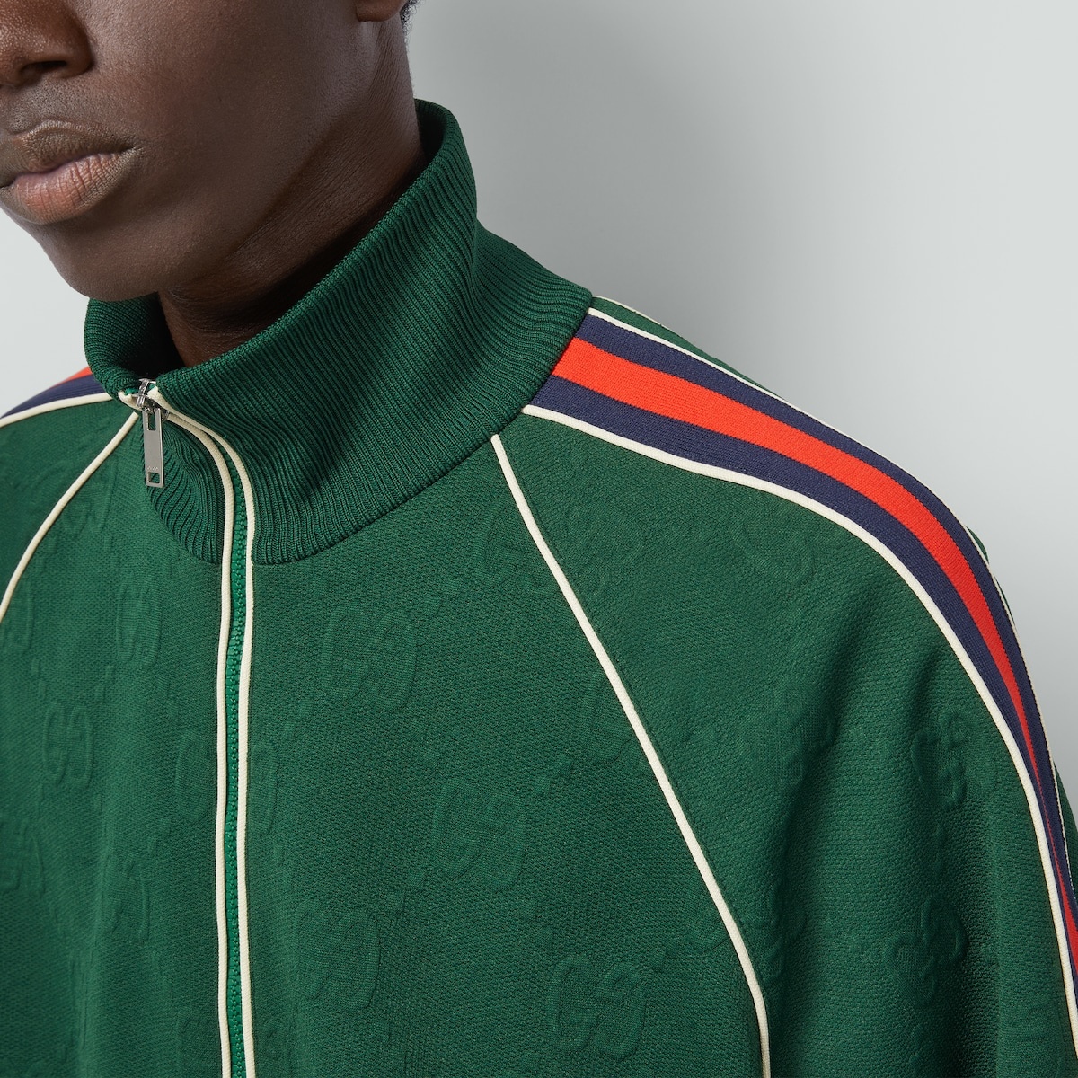 GG jacquard jersey zip jacket - 3