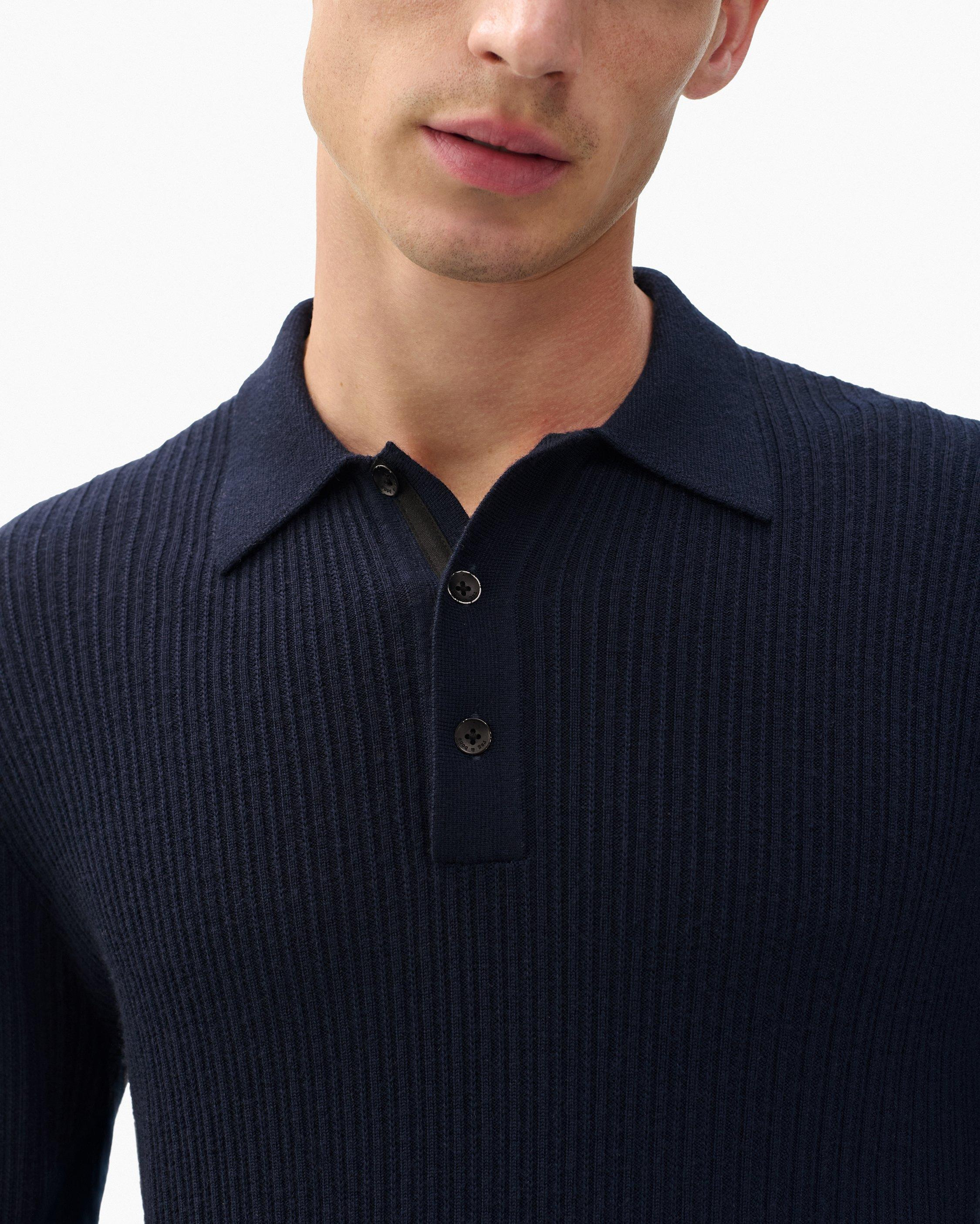 Crawford Wool-Cashmere Polo Sweater - 5