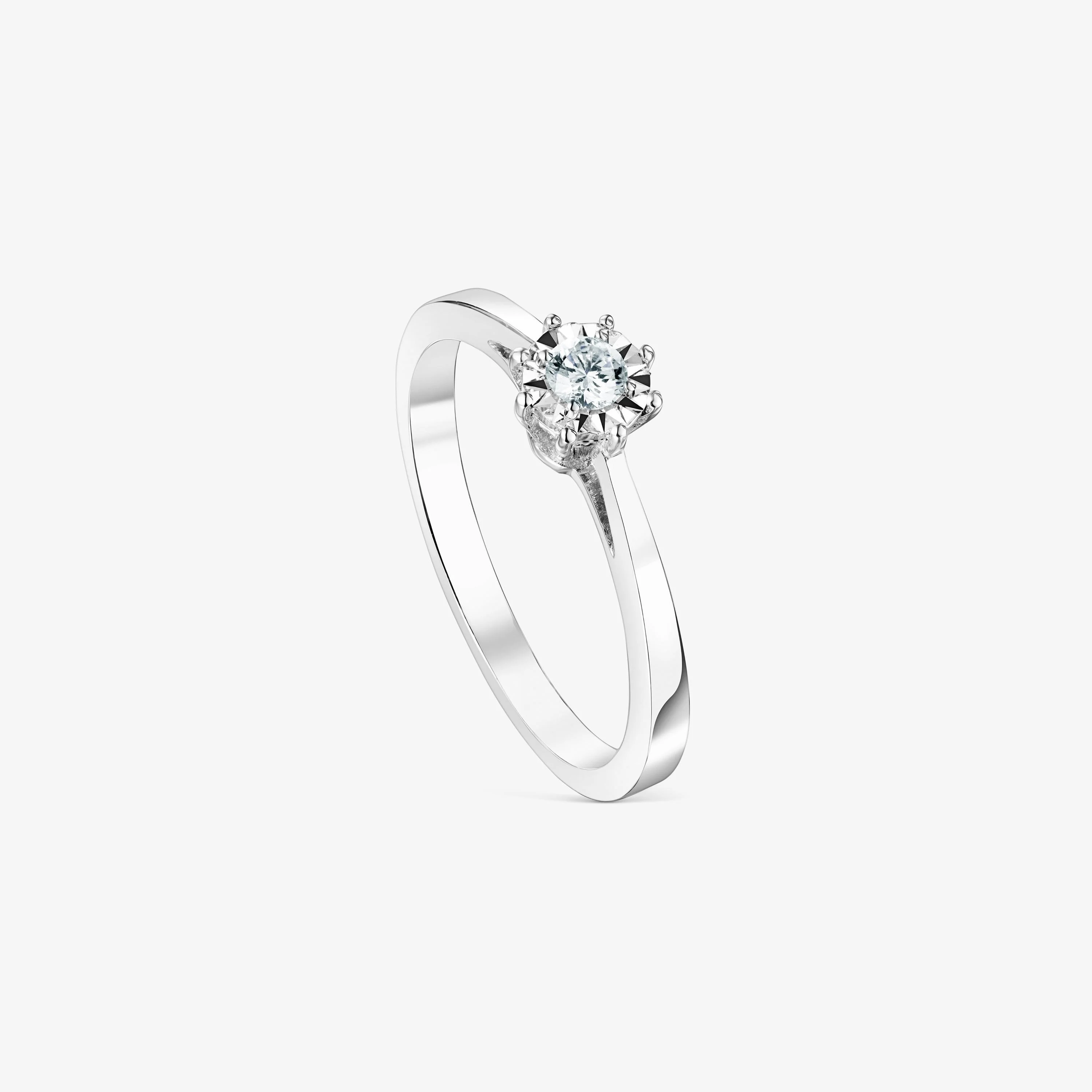18K white gold TOUS Les Classiques Ring with small Diamond rosette. 0,10ct - 1