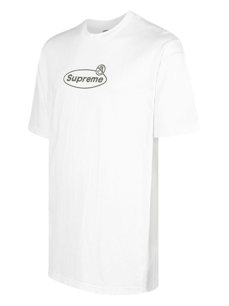Supreme Warning logo-print cotton T-shirt outlook
