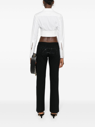 VERSACE JEANS COUTURE crystal-logo cropped trousers outlook