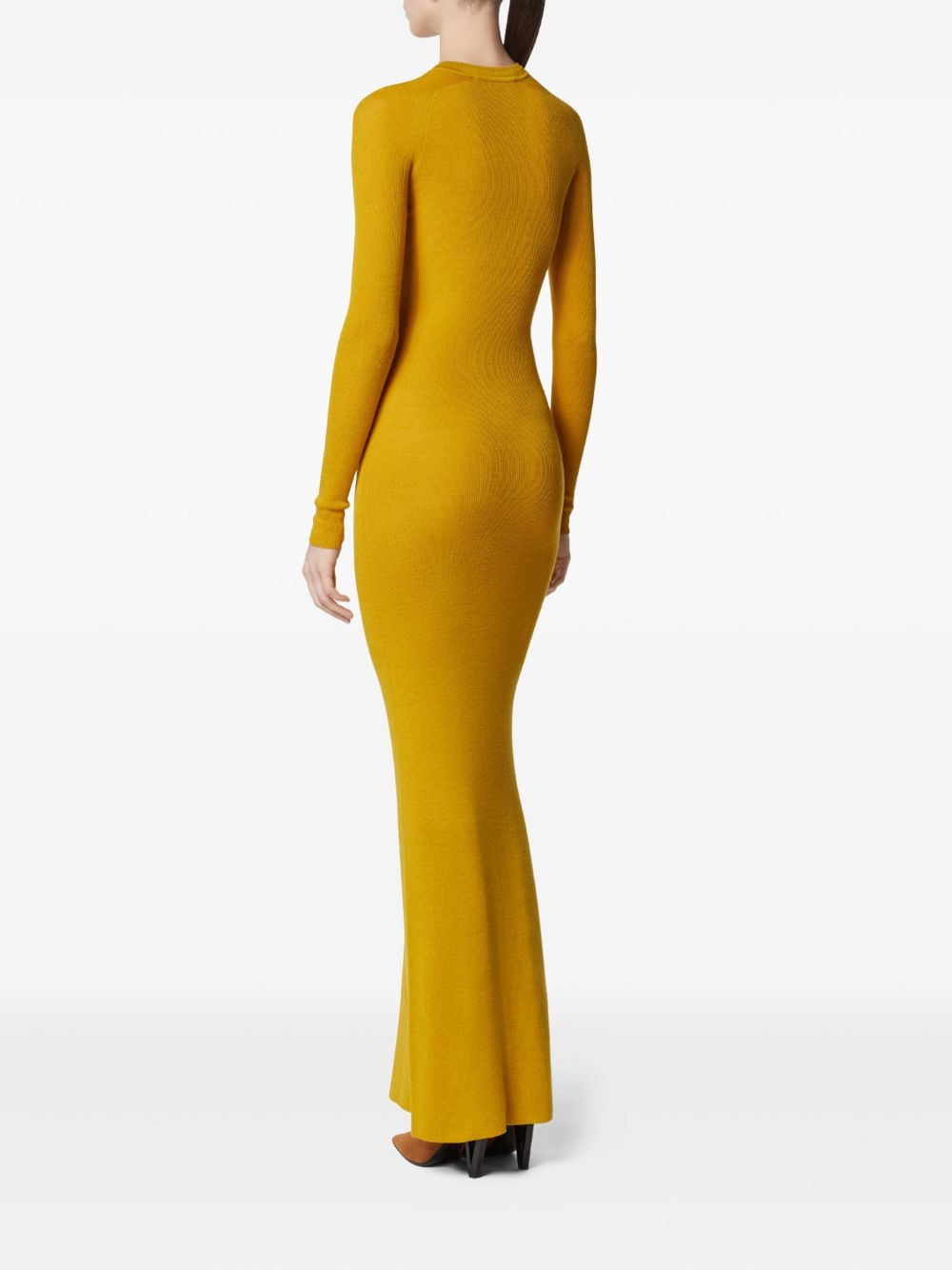 long-sleeve ribbed-knit dress - 4