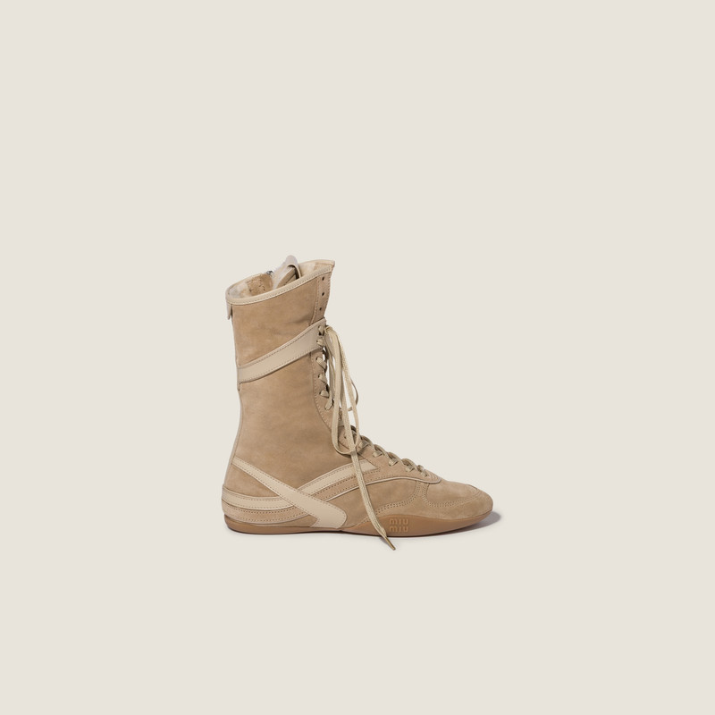 Gymnasium suede and shearling boxer boots 2