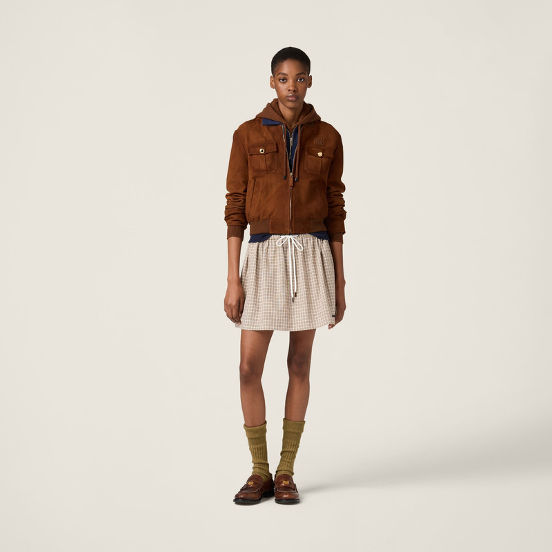 Miu Miu Waxed suede jacket outlook