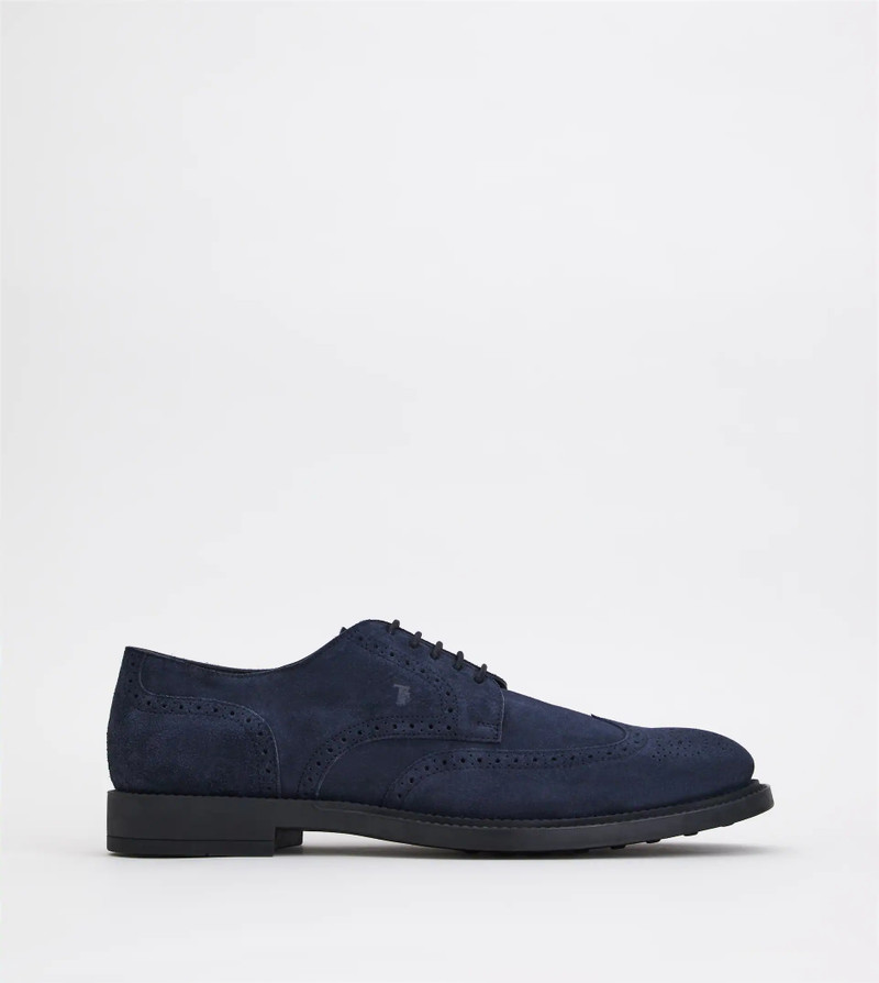 LACE-UPS IN SUEDE - BLUE 1