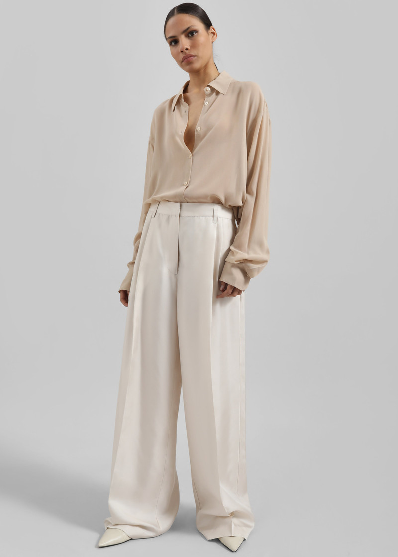 Peri Silk Georgette Shirt - Beige 8