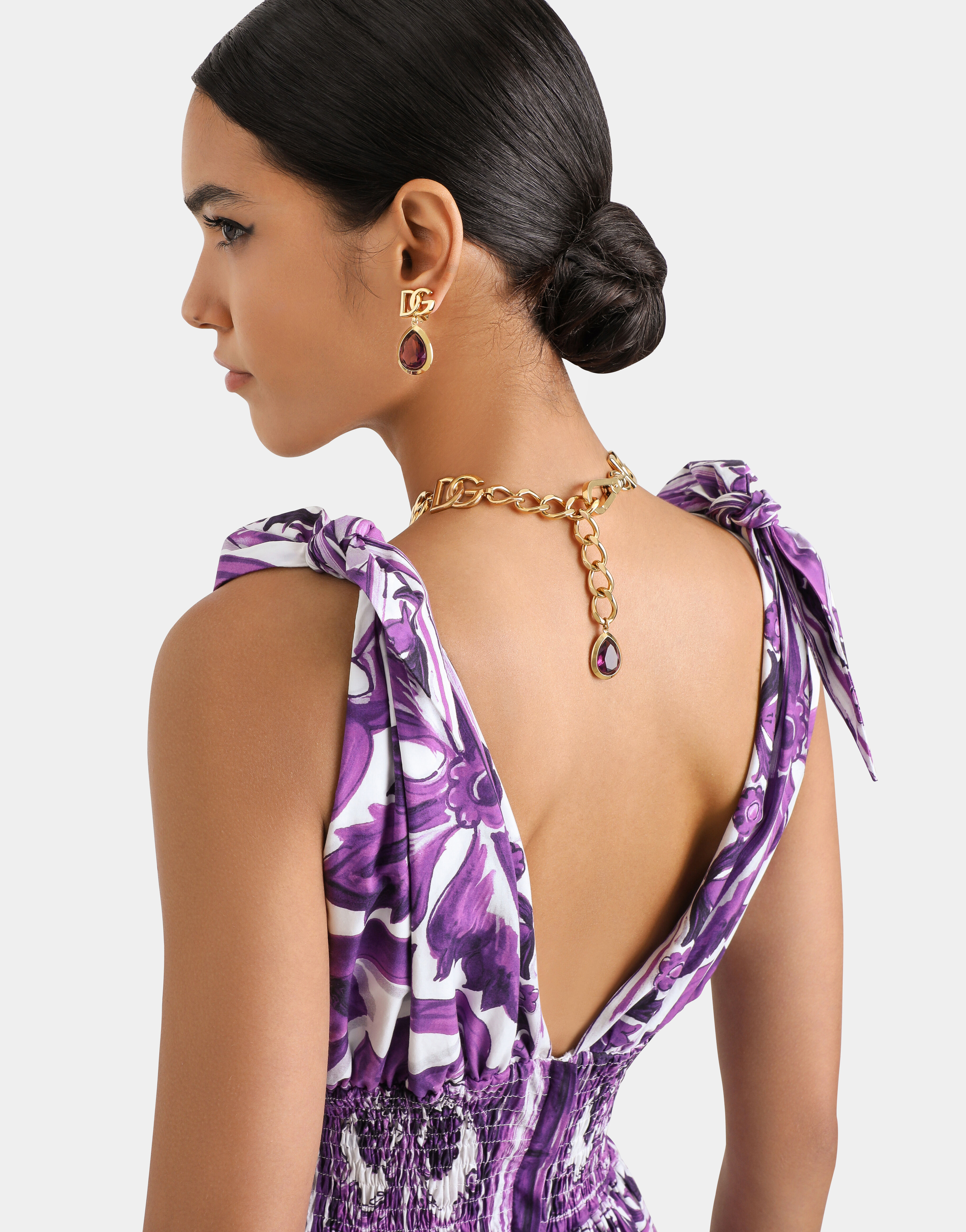 Majolica-print poplin dress - 5