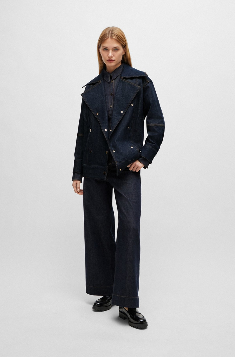 BOSS RELAXED-FIT DENIM JACKET WITH DOUBLE-BREASTED CLOSURE outlook