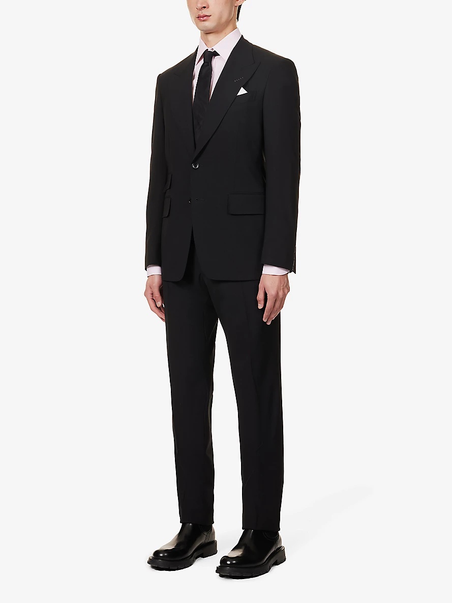 Shelton peak-lapel stretch-wool suit - 3