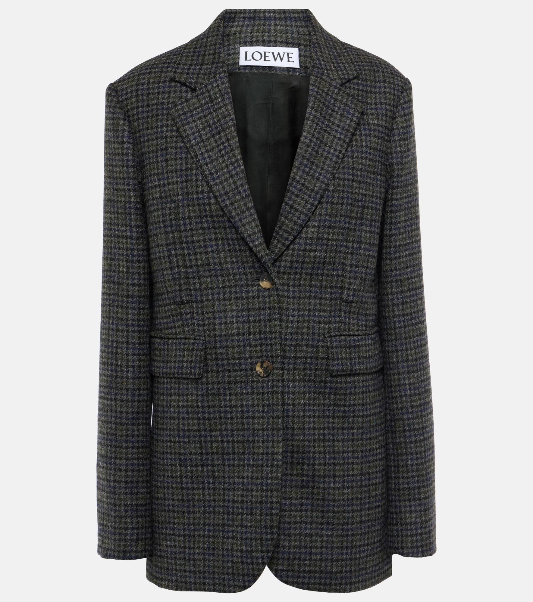 Houndstooth wool blazer - 1