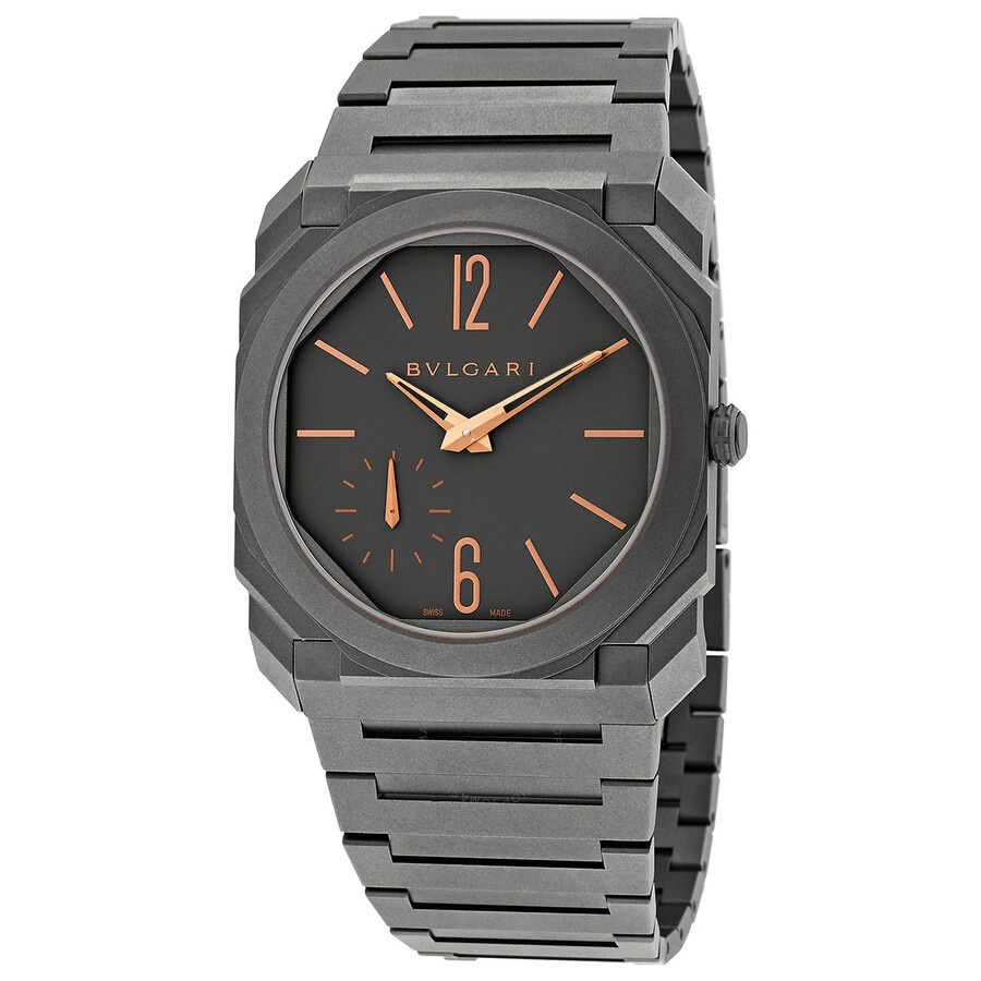 Pre-owned Bvlgari Octo Finissimo Grey Dial Men's Watch 103137 - 1