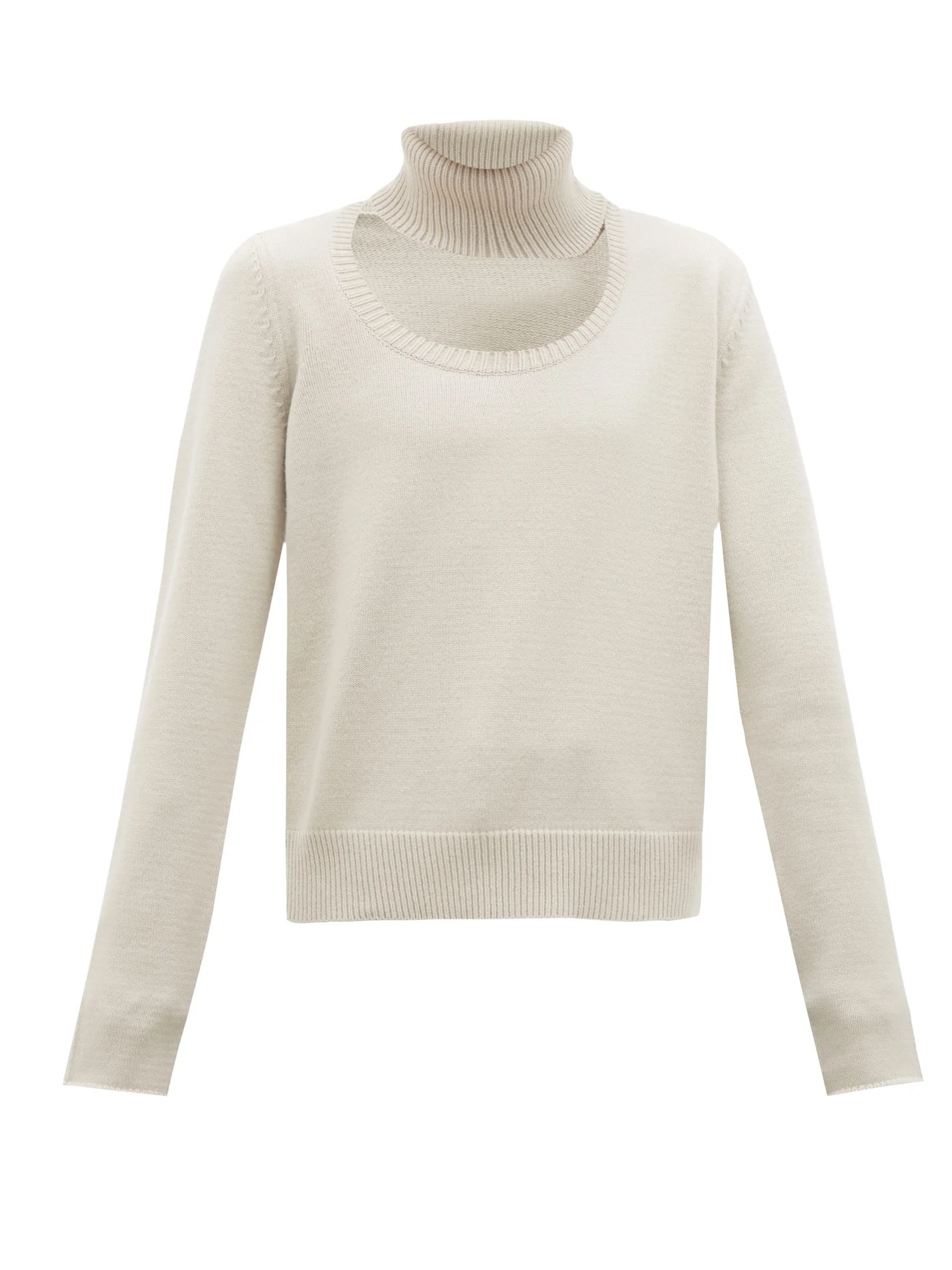 Cutaway wool-blend jumper - 1