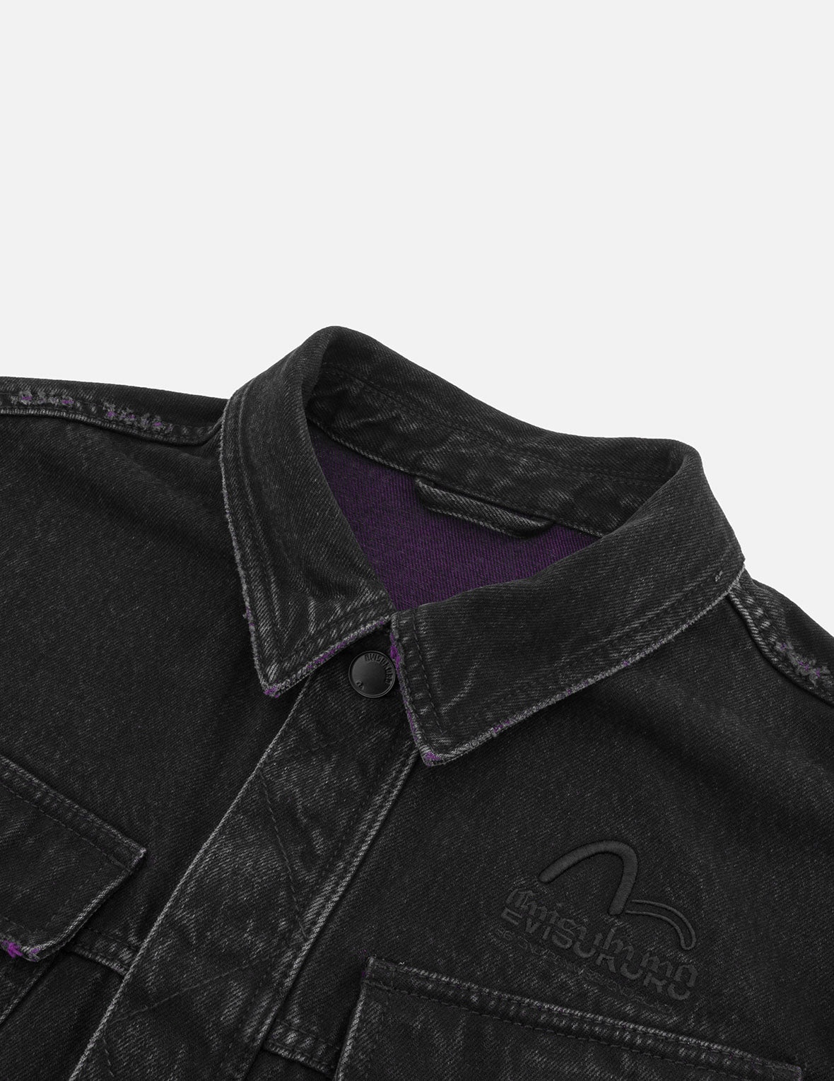 Two Tone Distressed Relax Fit Trucker Jacket - 6