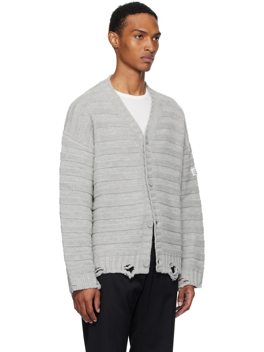 Gray Wool Cardigan - 2