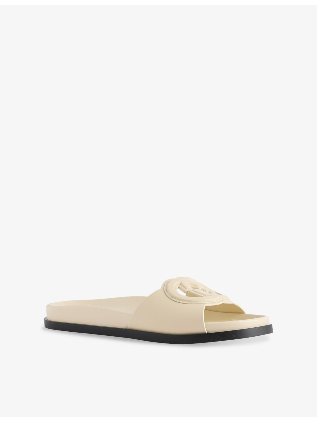 Branded Slip-On Leather Sliders - 3